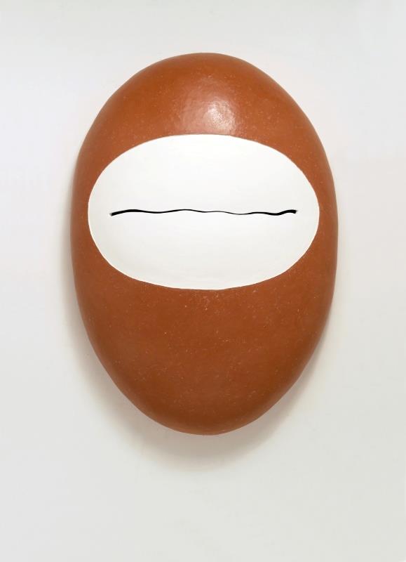 郭旭達，無題RW—07，2017，白陶、赤陶，78x54x17cm（誠品畫廊提供）
