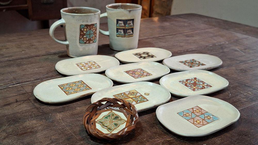 力野茶陶所的花磚系列作品